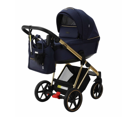 Bambini Prams Geneva Lorenzo - Blue on Gold Frame 