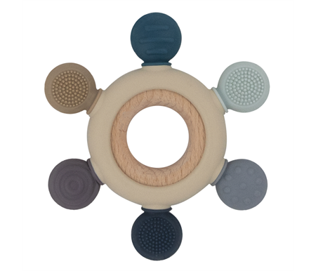 Living Textiles Playground Multi-Surface Teething Wheel - Steel Blue