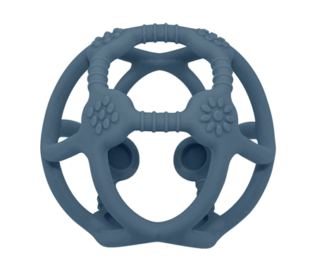 Living Textiles Playground Silicone Teething Ball - Steel Blue