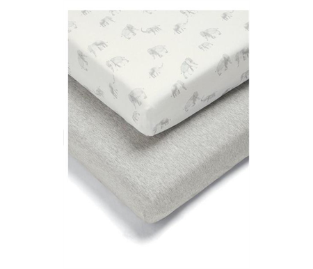 Mamas & Papas Cot Fitted Sheet Set 2 pk - WTTW Elephant