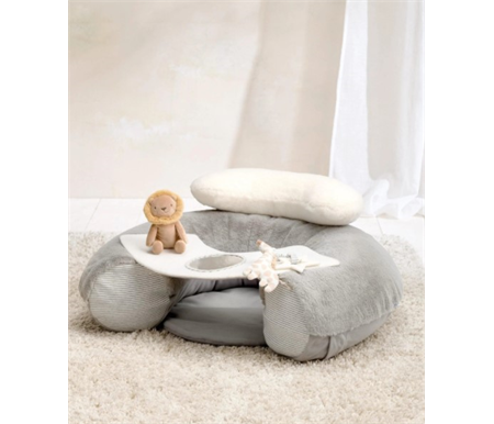Mamas & Papas Sit & Play Baby Floor Seat - Welcome To The World Grey Born To Be Wild